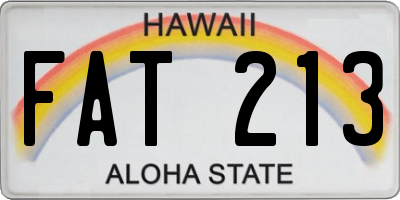 HI license plate FAT213