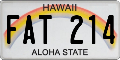 HI license plate FAT214