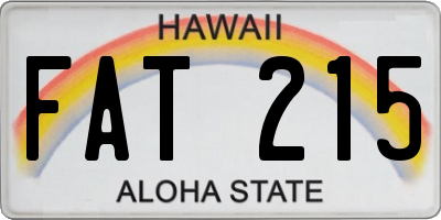 HI license plate FAT215