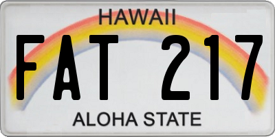 HI license plate FAT217