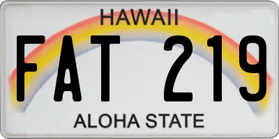 HI license plate FAT219