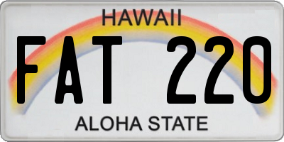 HI license plate FAT220