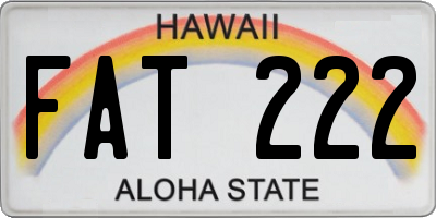 HI license plate FAT222