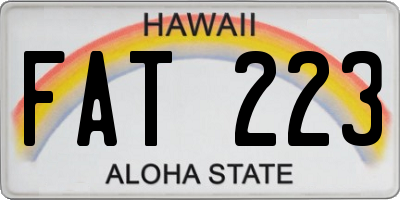 HI license plate FAT223