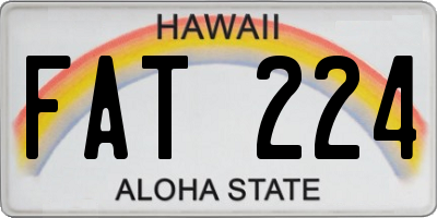 HI license plate FAT224