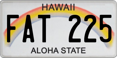 HI license plate FAT225