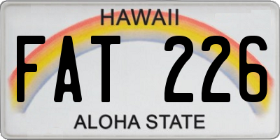 HI license plate FAT226