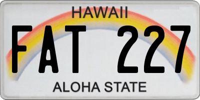 HI license plate FAT227