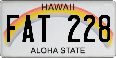 HI license plate FAT228