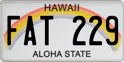 HI license plate FAT229
