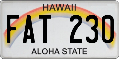 HI license plate FAT230
