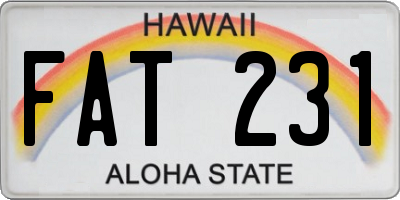 HI license plate FAT231