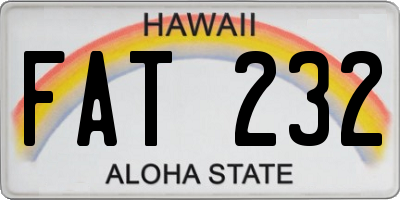 HI license plate FAT232