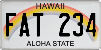 HI license plate FAT234