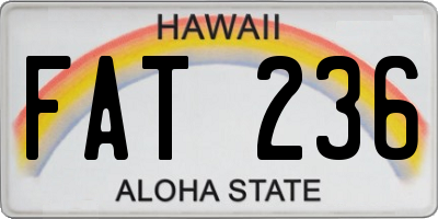HI license plate FAT236
