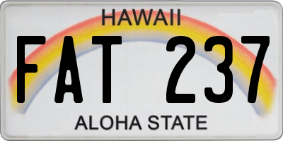 HI license plate FAT237
