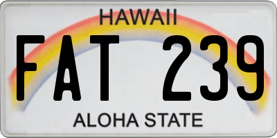 HI license plate FAT239