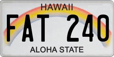 HI license plate FAT240