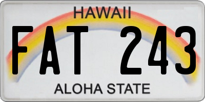 HI license plate FAT243