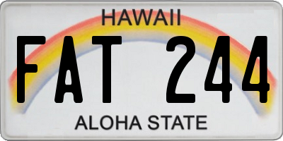 HI license plate FAT244