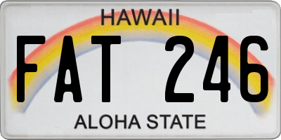 HI license plate FAT246