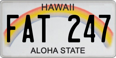 HI license plate FAT247