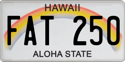 HI license plate FAT250