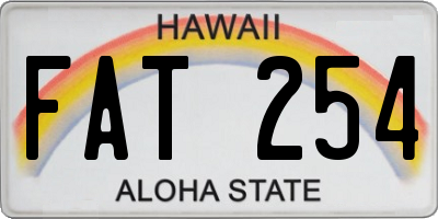 HI license plate FAT254