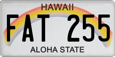 HI license plate FAT255