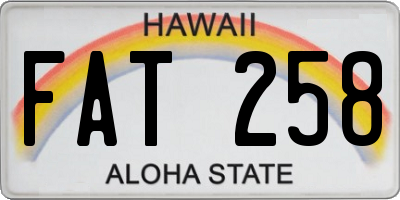 HI license plate FAT258