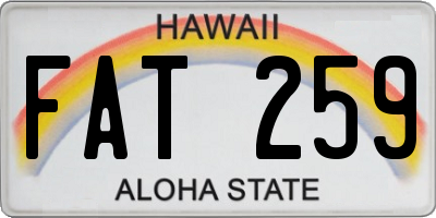 HI license plate FAT259