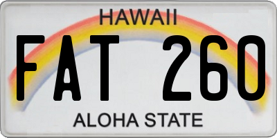 HI license plate FAT260