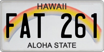 HI license plate FAT261