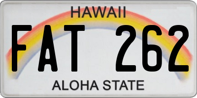 HI license plate FAT262