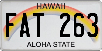 HI license plate FAT263