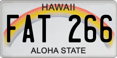 HI license plate FAT266