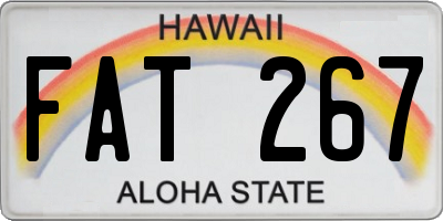 HI license plate FAT267
