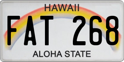 HI license plate FAT268