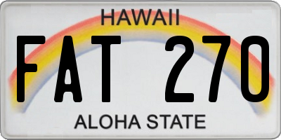 HI license plate FAT270