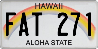 HI license plate FAT271