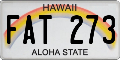 HI license plate FAT273