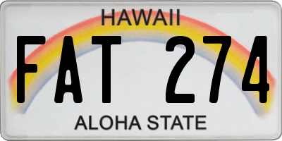 HI license plate FAT274