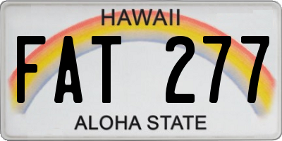 HI license plate FAT277