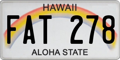 HI license plate FAT278