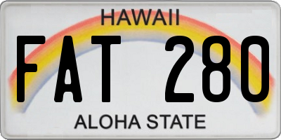 HI license plate FAT280