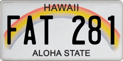 HI license plate FAT281