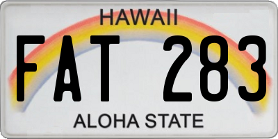 HI license plate FAT283