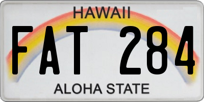 HI license plate FAT284