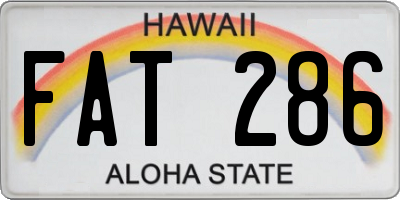 HI license plate FAT286