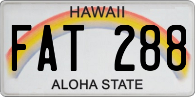 HI license plate FAT288